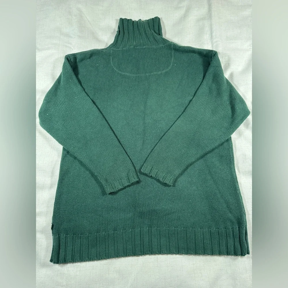 🔥 Vintage 90s BOCA Oversized Green Chunky Knit Turtleneck Sweater 🔥 - Picture 6 of 10